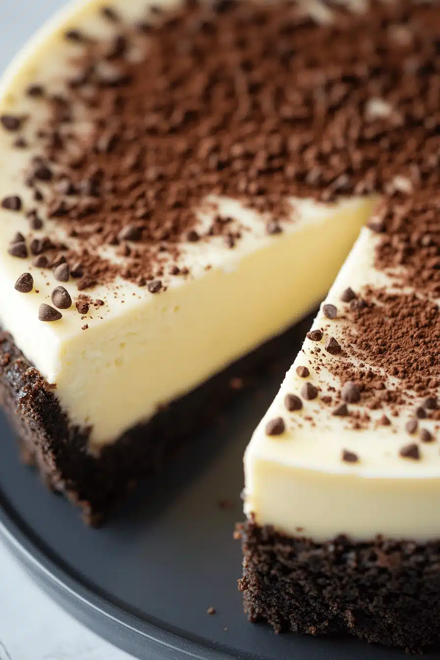 Brownie Bottom Cheesecake ingredients organized and measured on kitchen counter