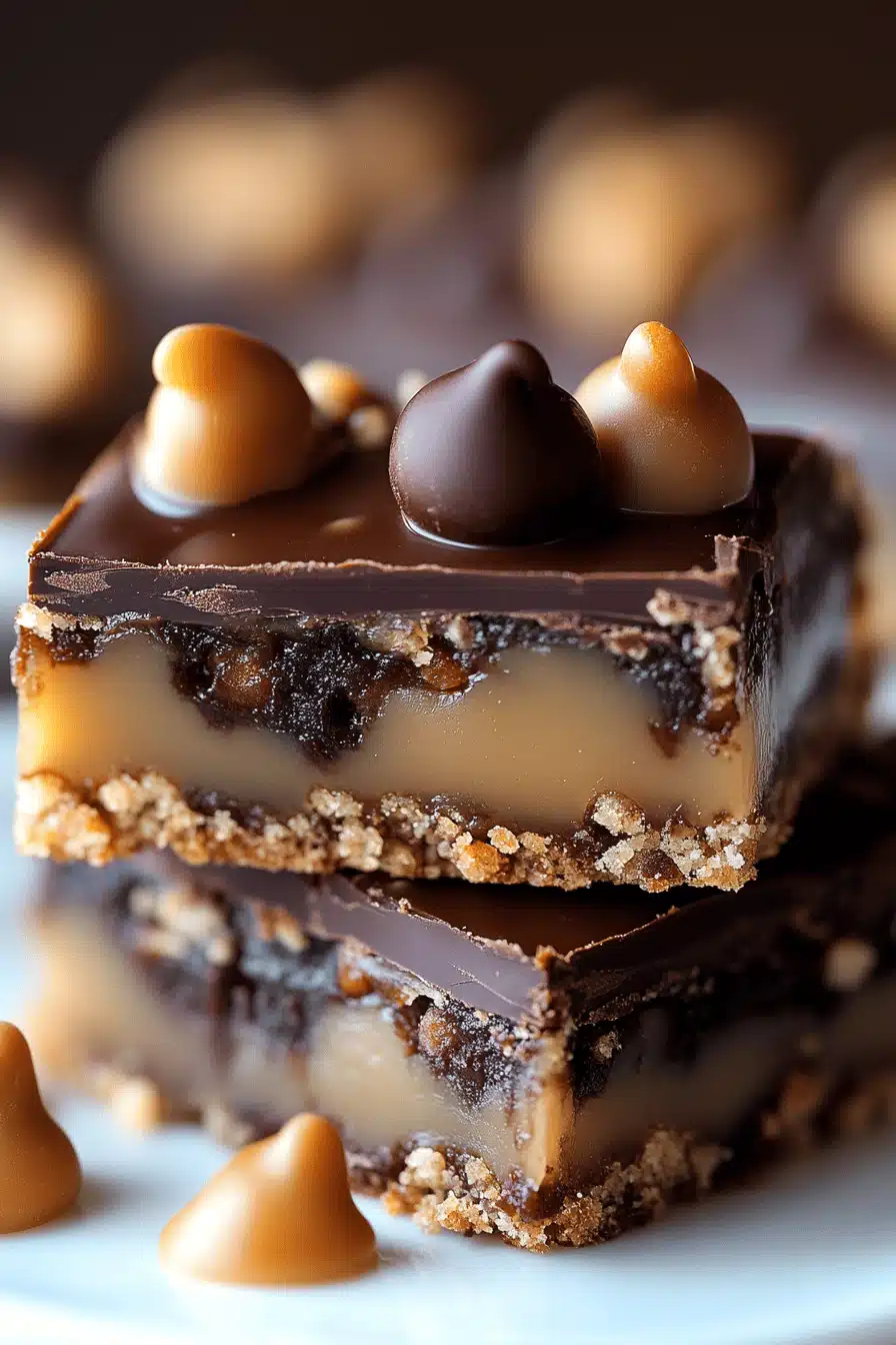Caramel Chocolate Crunch Bars ingredients organized and measured on kitchen counter