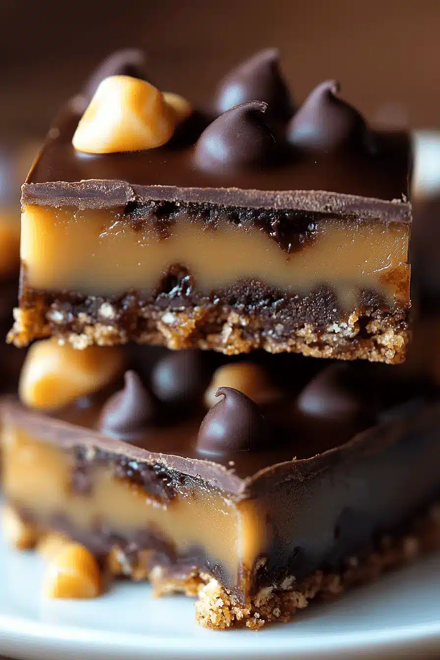 Caramel Chocolate Crunch Bars