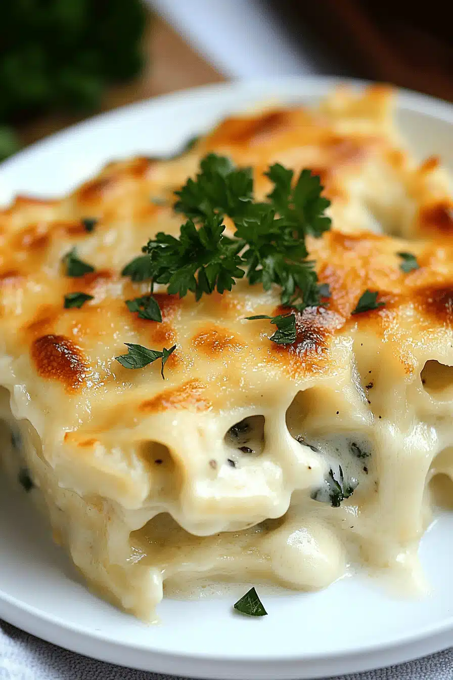 Cauliflower Alfredo Bake ingredients organized and measured on kitchen counter
