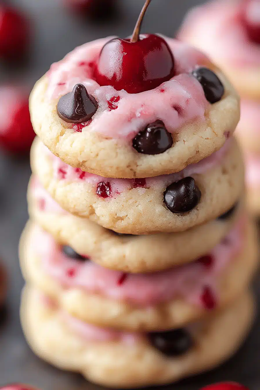 Cherry Chocolate Chip Shortbread Cookies ingredients organized and measured on kitchen counter