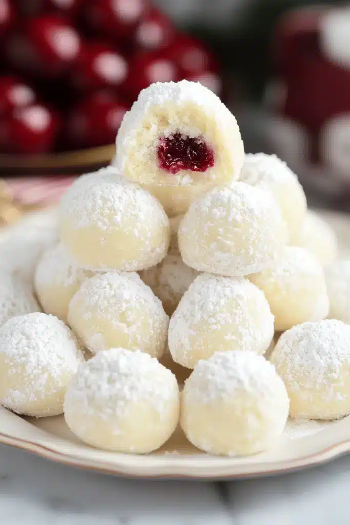 Cherry Snowball Cookies