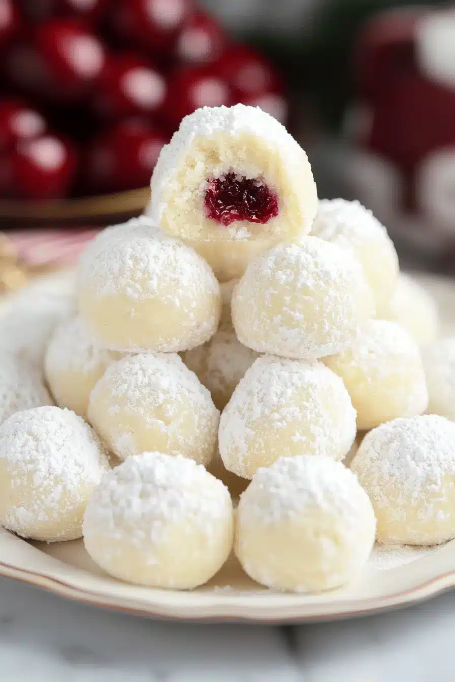 Cherry Snowball Cookies