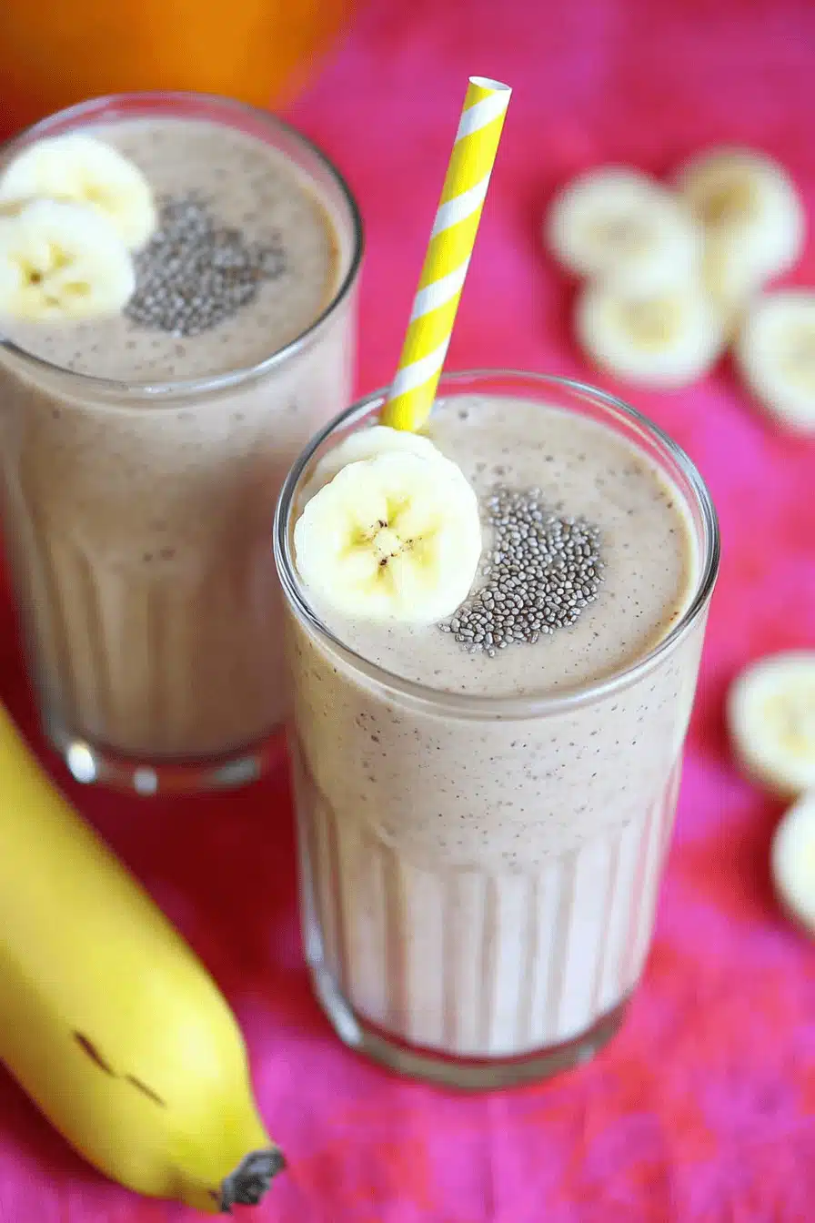 Chia Banana Smoothie Final Dish Presentation