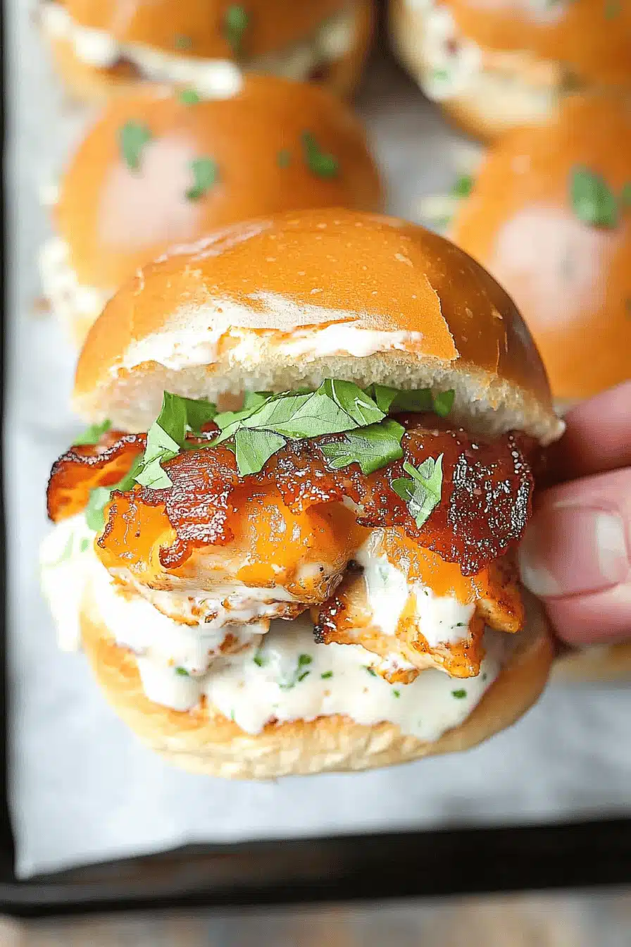 Chicken Bacon Ranch Sliders Final Dish Presentation