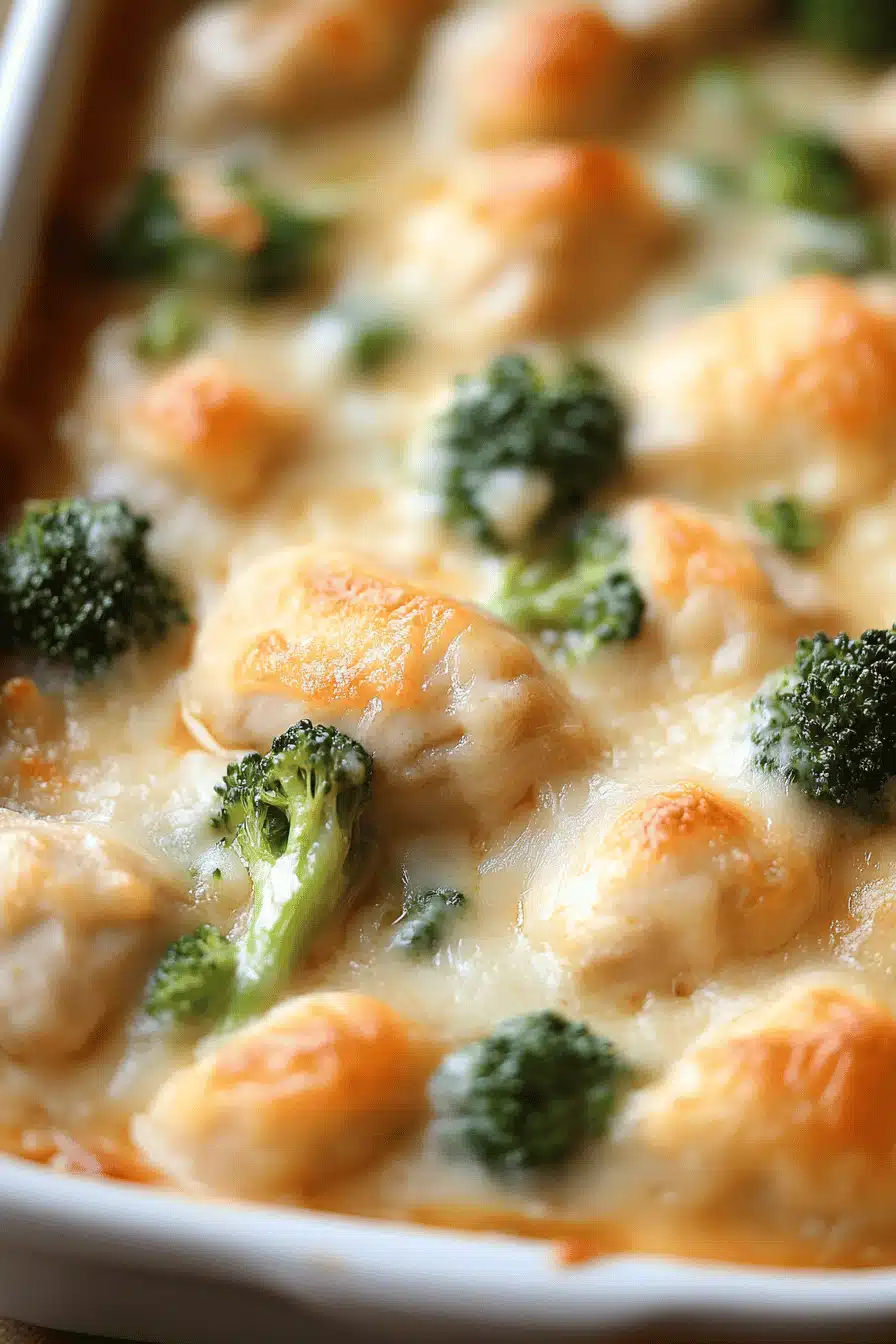 Chicken Broccoli Bake Recipe ingredients organized and measured on kitchen counter