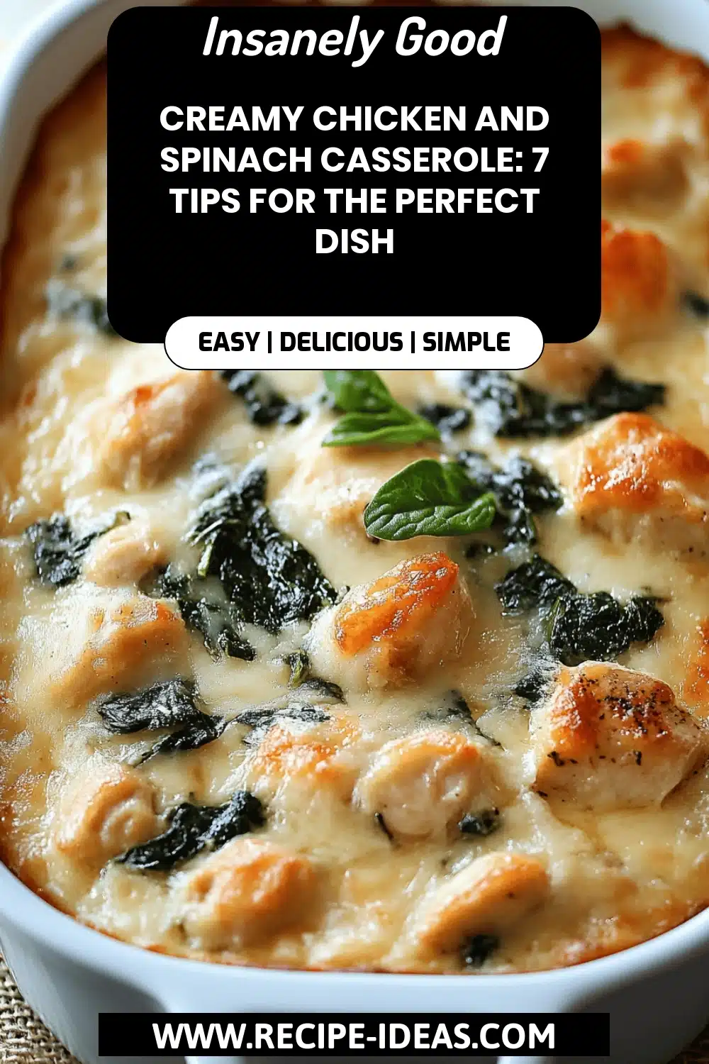 Chicken Spinach Casserole final dish beautifully presented and ready to serve