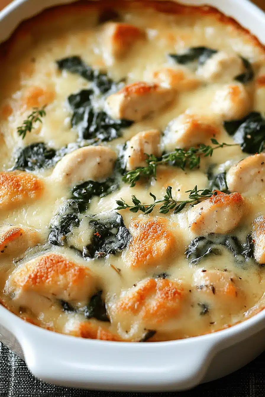 Chicken Spinach Casserole ingredients organized and measured on kitchen counter