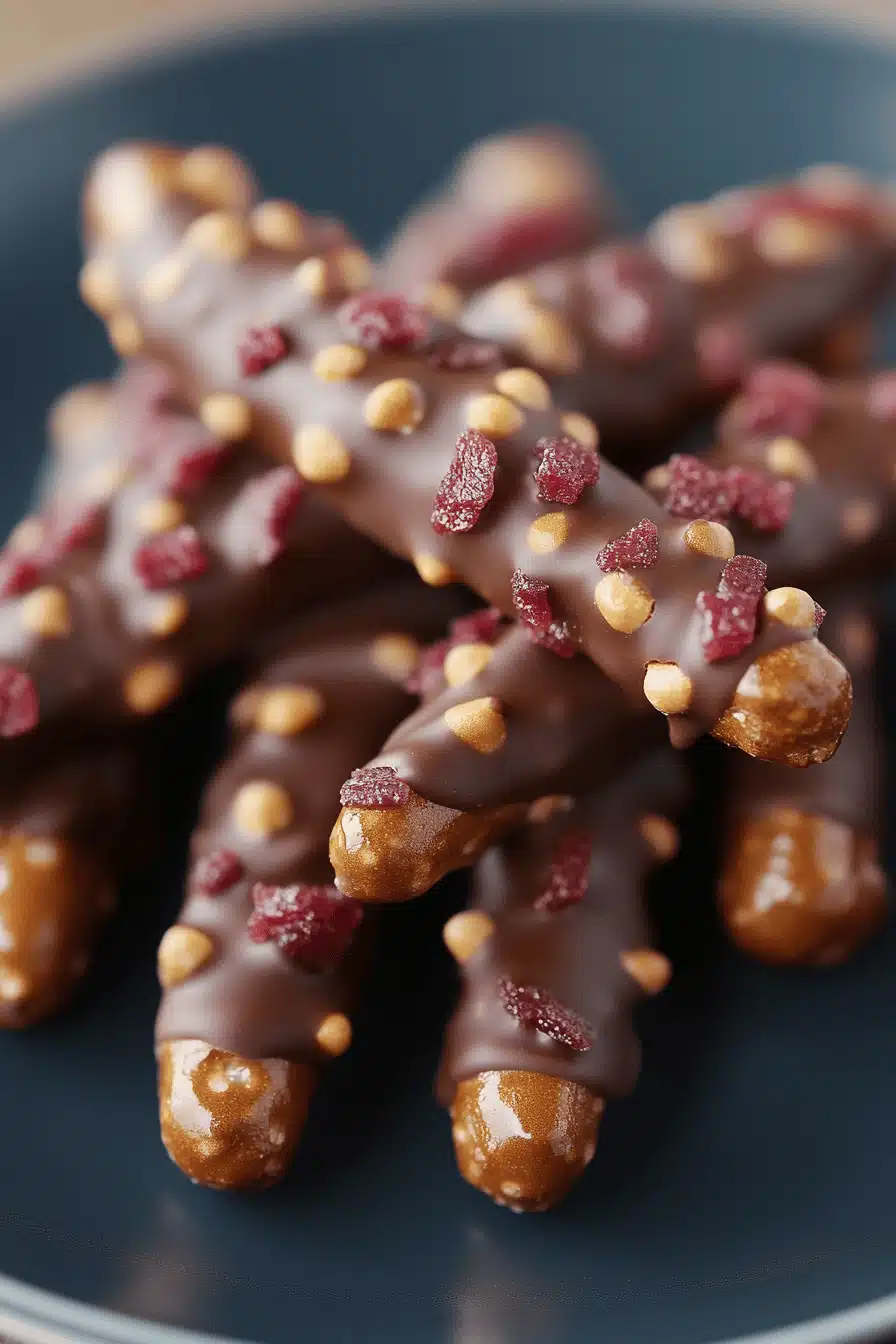 Chocolate Bacon Pretzels ingredients organized and measured on kitchen counter