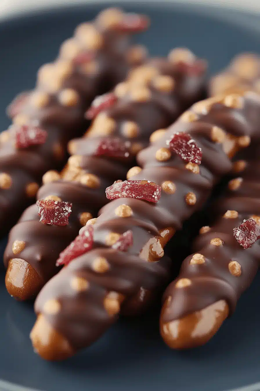 Chocolate Bacon Pretzels slice on plate showing perfect texture and swirl pattern