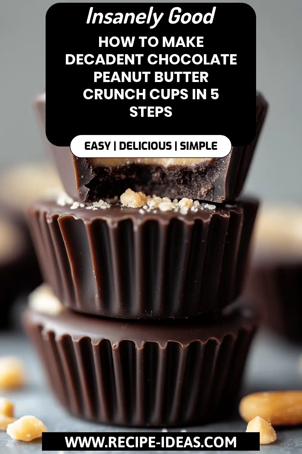 Chocolate Peanut Butter Crunch Cups final dish beautifully presented and ready to serve
