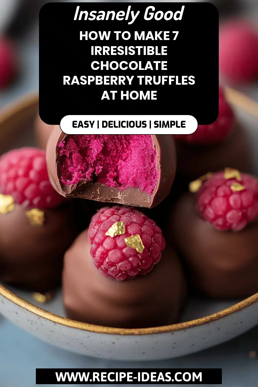 Chocolate Raspberry Truffles final dish beautifully presented and ready to serve