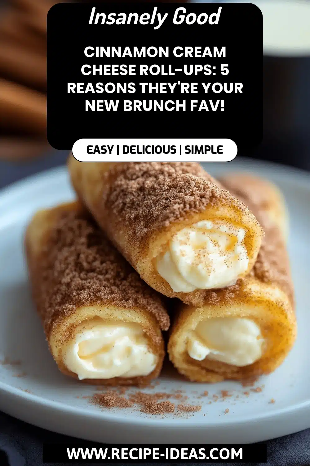 Cinnamon Cream Cheese Roll-Ups final dish beautifully presented and ready to serve