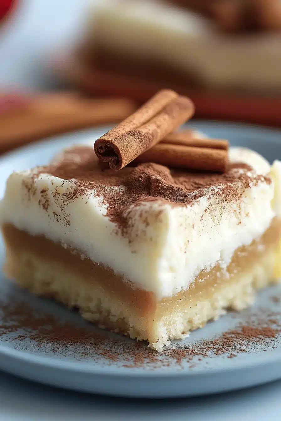 Cinnamon Roll Poke Cake ingredients organized and measured on kitchen counter