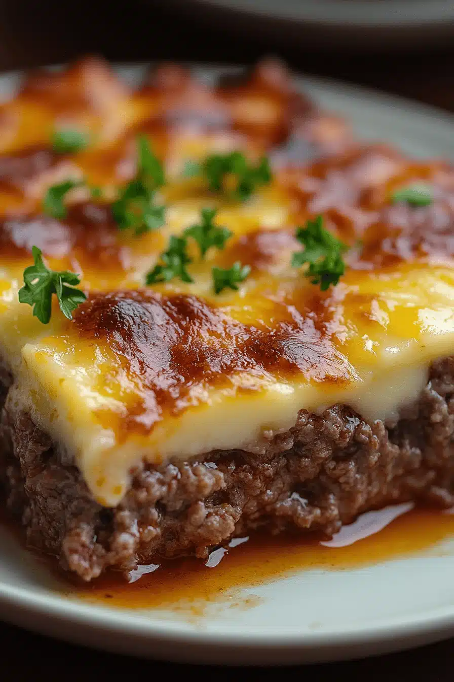 Cowboy Meatloaf Recipe slice on plate showing perfect texture and swirl pattern