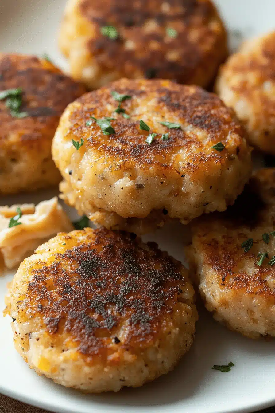 Crab Cakes Recipe slice on plate showing perfect texture and swirl pattern