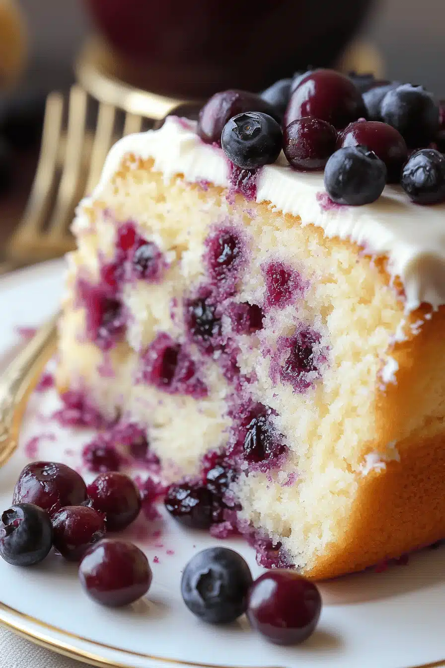 Cranberry Orange Cake Recipe slice on plate showing perfect texture and swirl pattern