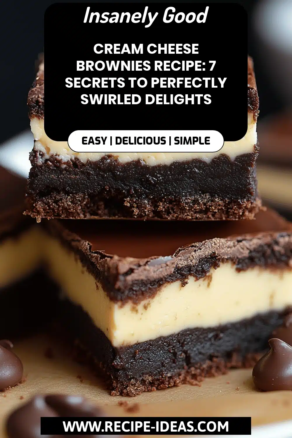 Cream Cheese Brownies Recipe final dish beautifully presented and ready to serve