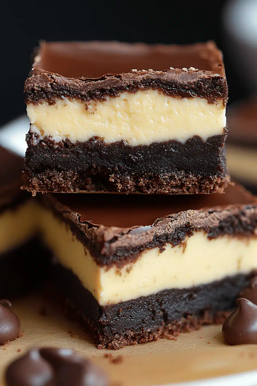 Cream Cheese Brownies Recipe slice on plate showing perfect texture and swirl pattern