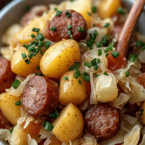 Crock-Pot Sausage Sauerkraut Potatoes