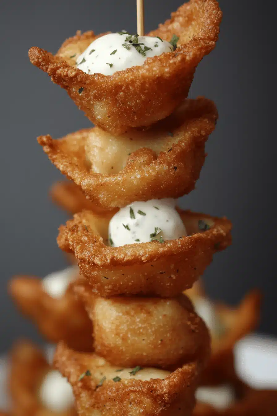 Deep-Fried Ravioli slice on plate showing perfect texture and swirl pattern