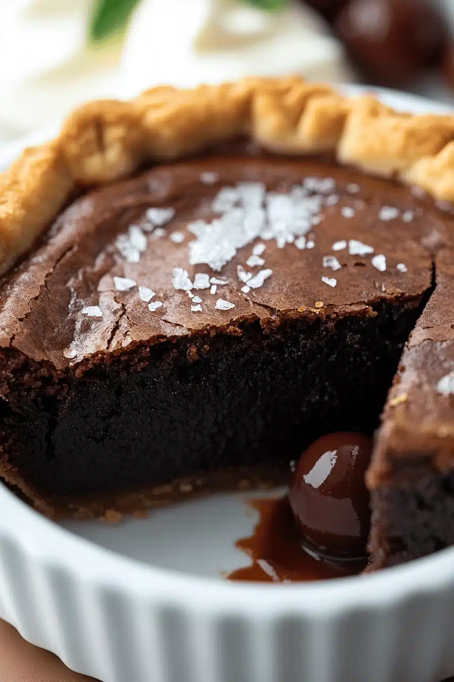 Fudgy Brownie Pie Tips slice on plate showing perfect texture and swirl pattern