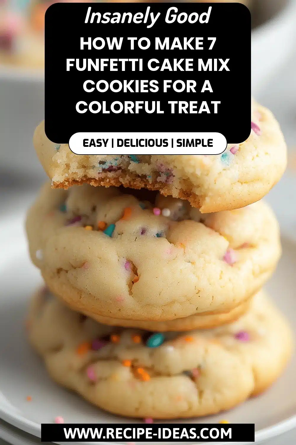 Funfetti Cake Mix Cookies final dish beautifully presented and ready to serve