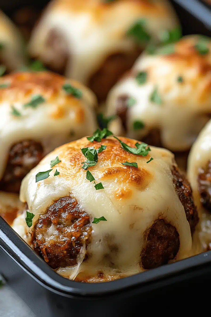 Garlic Bread Meatball Bombs ingredients organized and measured on kitchen counter