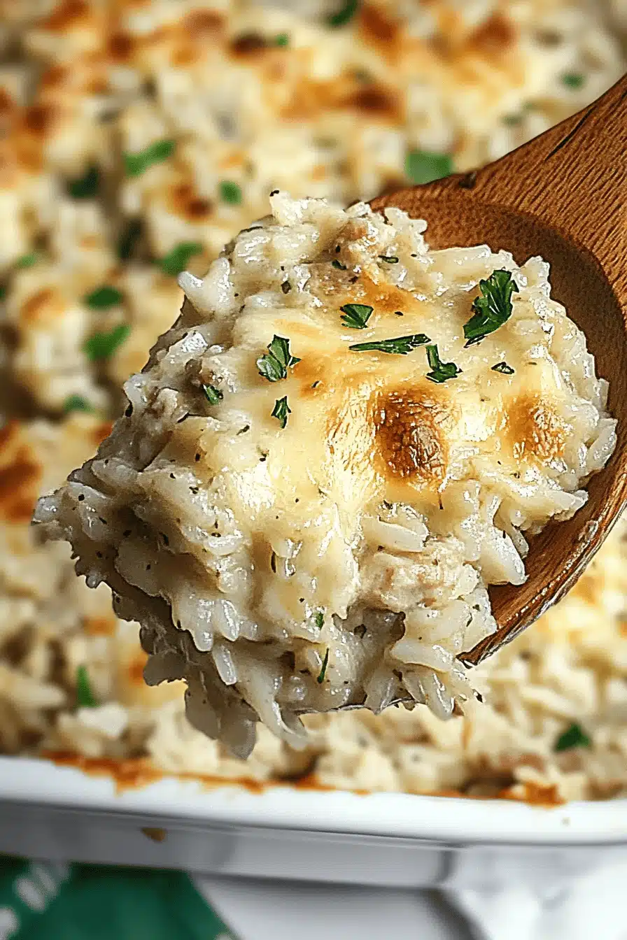 Garlic Parmesan Chicken Rice Casserole