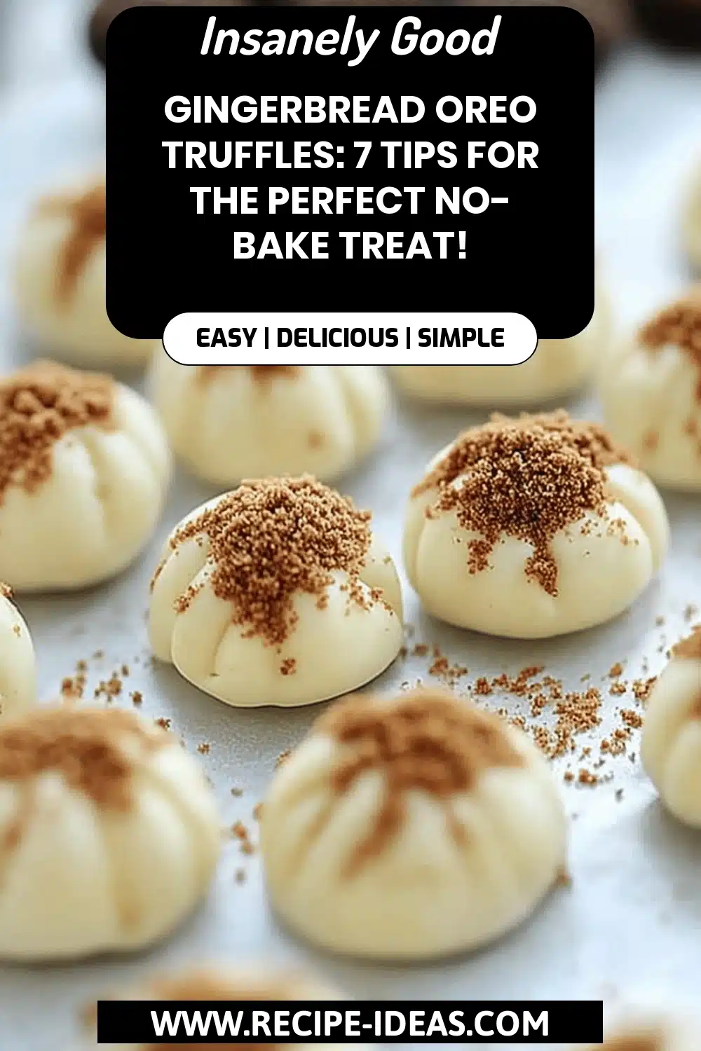 Gingerbread Oreo Truffles final dish beautifully presented and ready to serve
