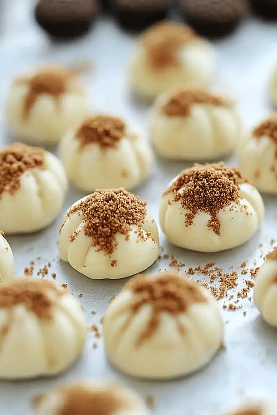 Gingerbread Oreo Truffles slice on plate showing perfect texture and swirl pattern