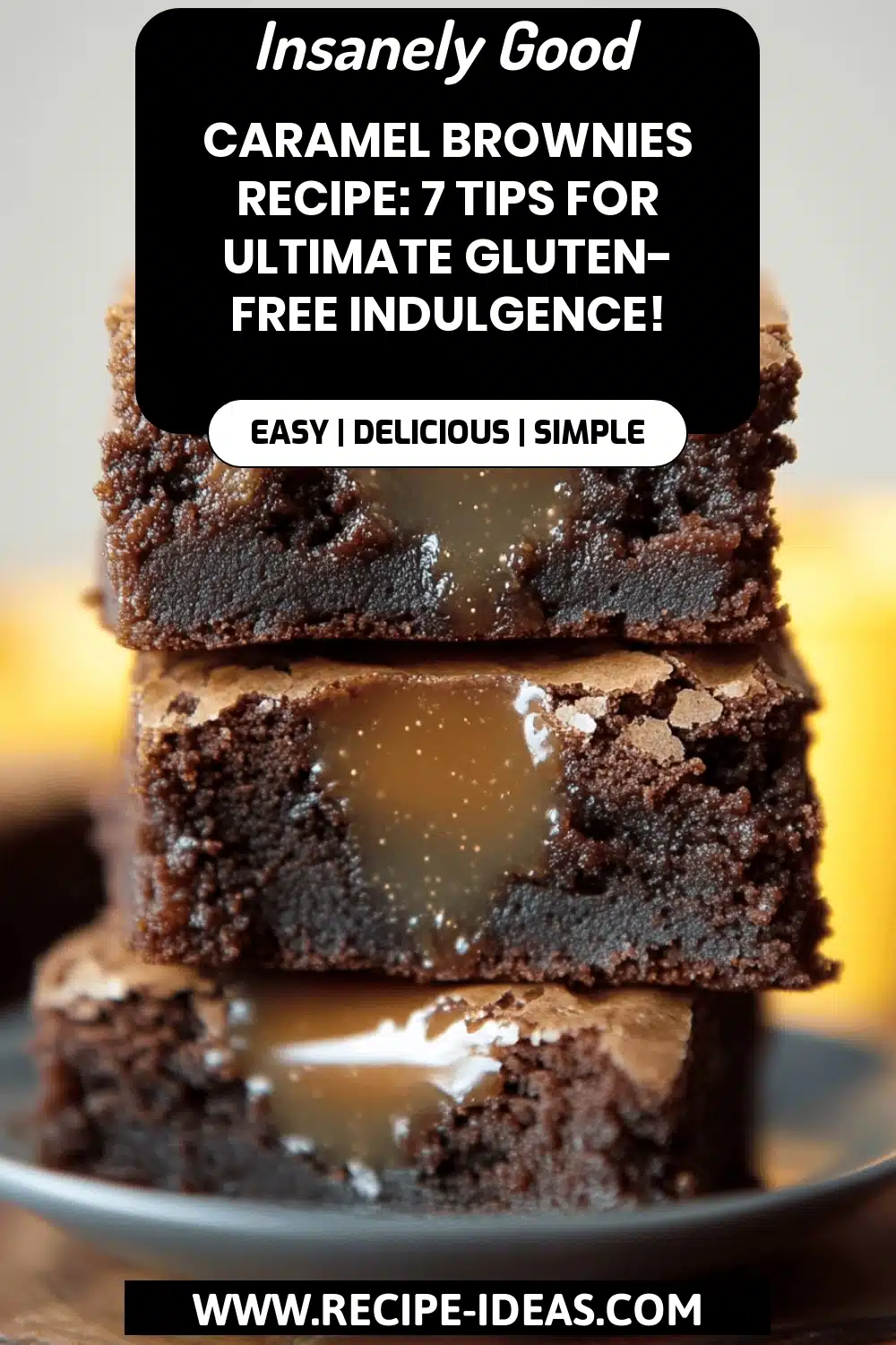 Gluten-Free Caramel Brownies final dish beautifully presented and ready to serve