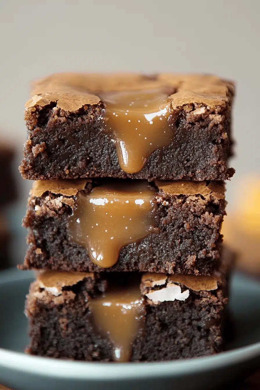 Gluten-Free Caramel Brownies ingredients organized and measured on kitchen counter