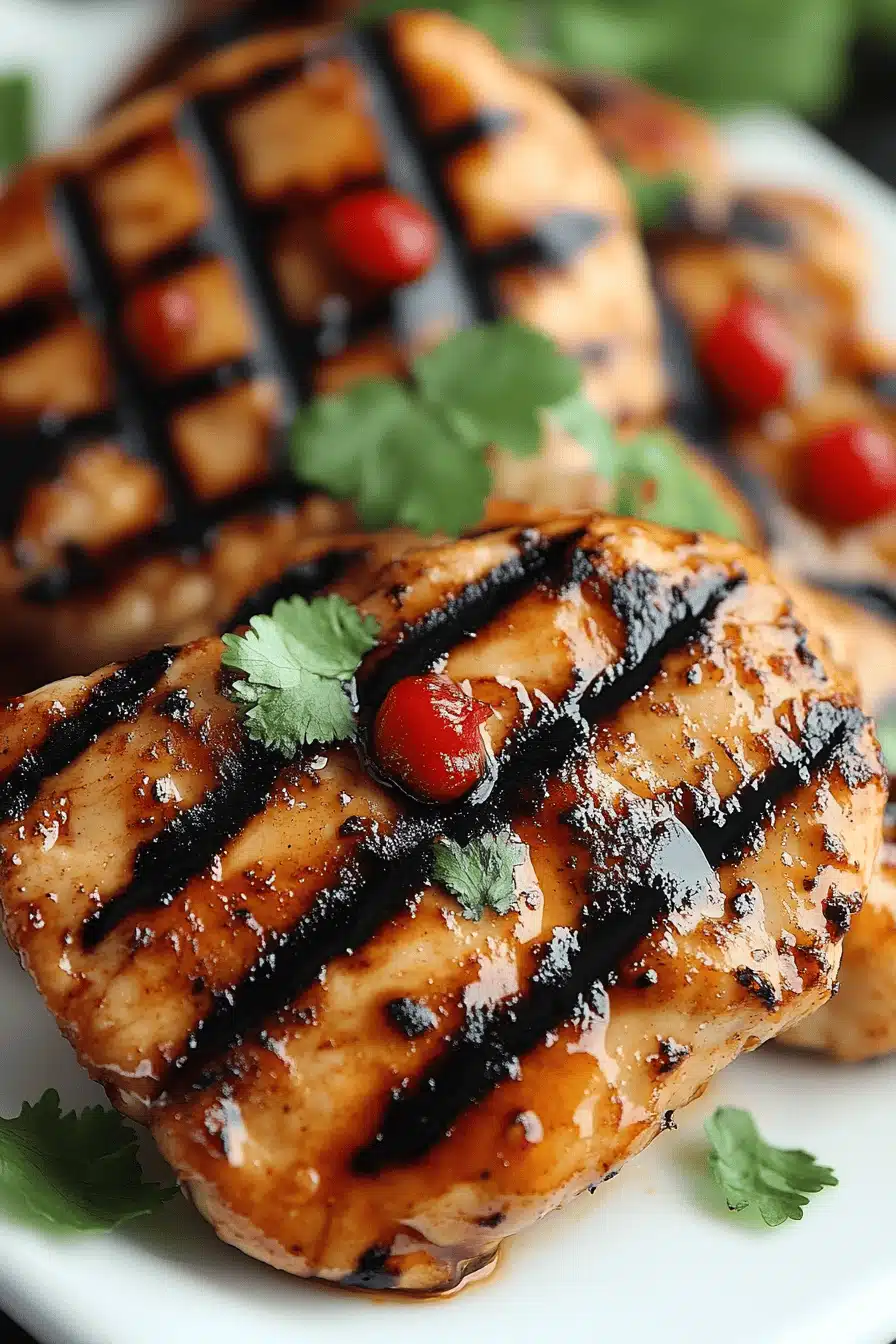 Grill Sweet Chili Chicken ingredients organized and measured on kitchen counter