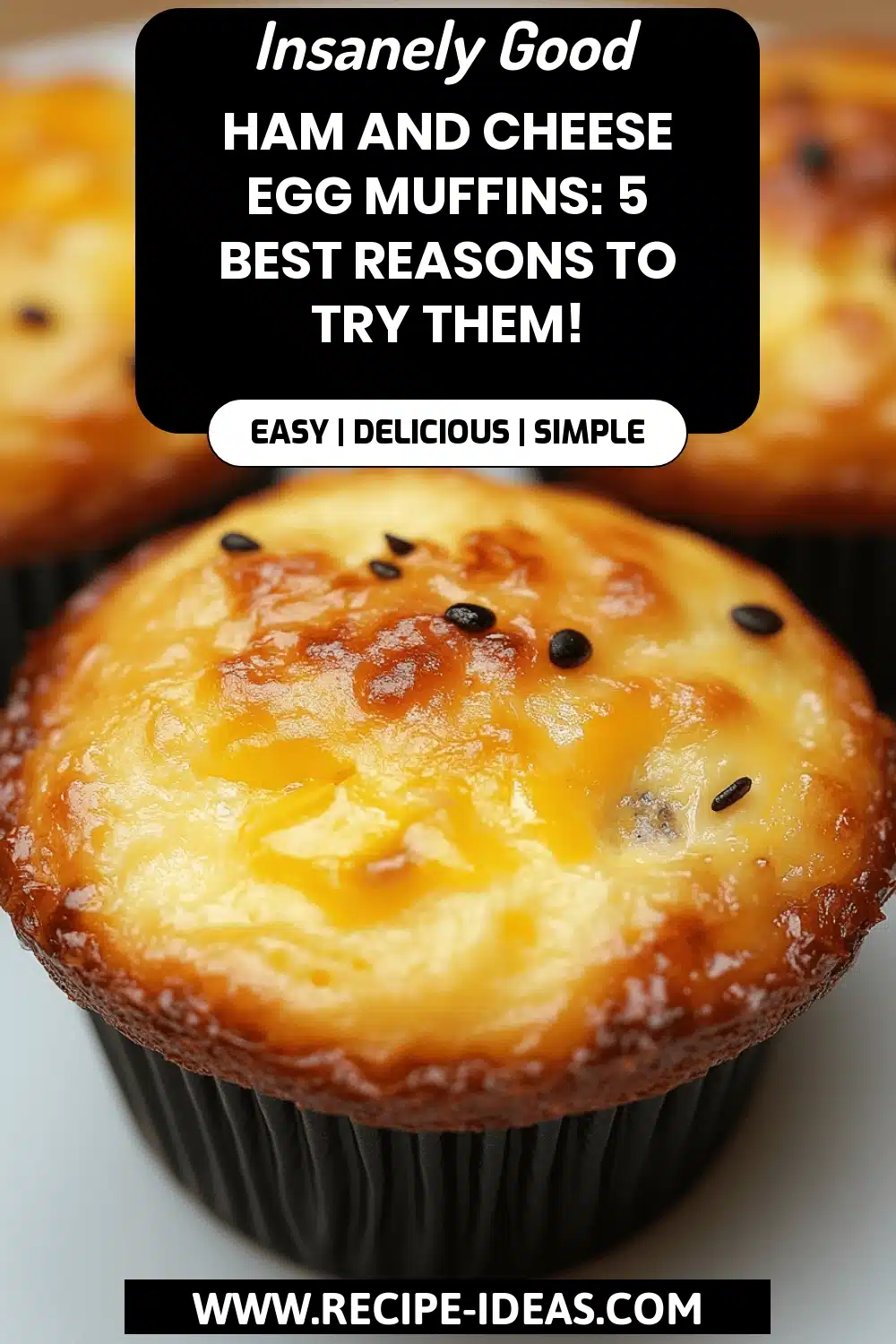 Ham Cheese Egg Muffins final dish beautifully presented and ready to serve
