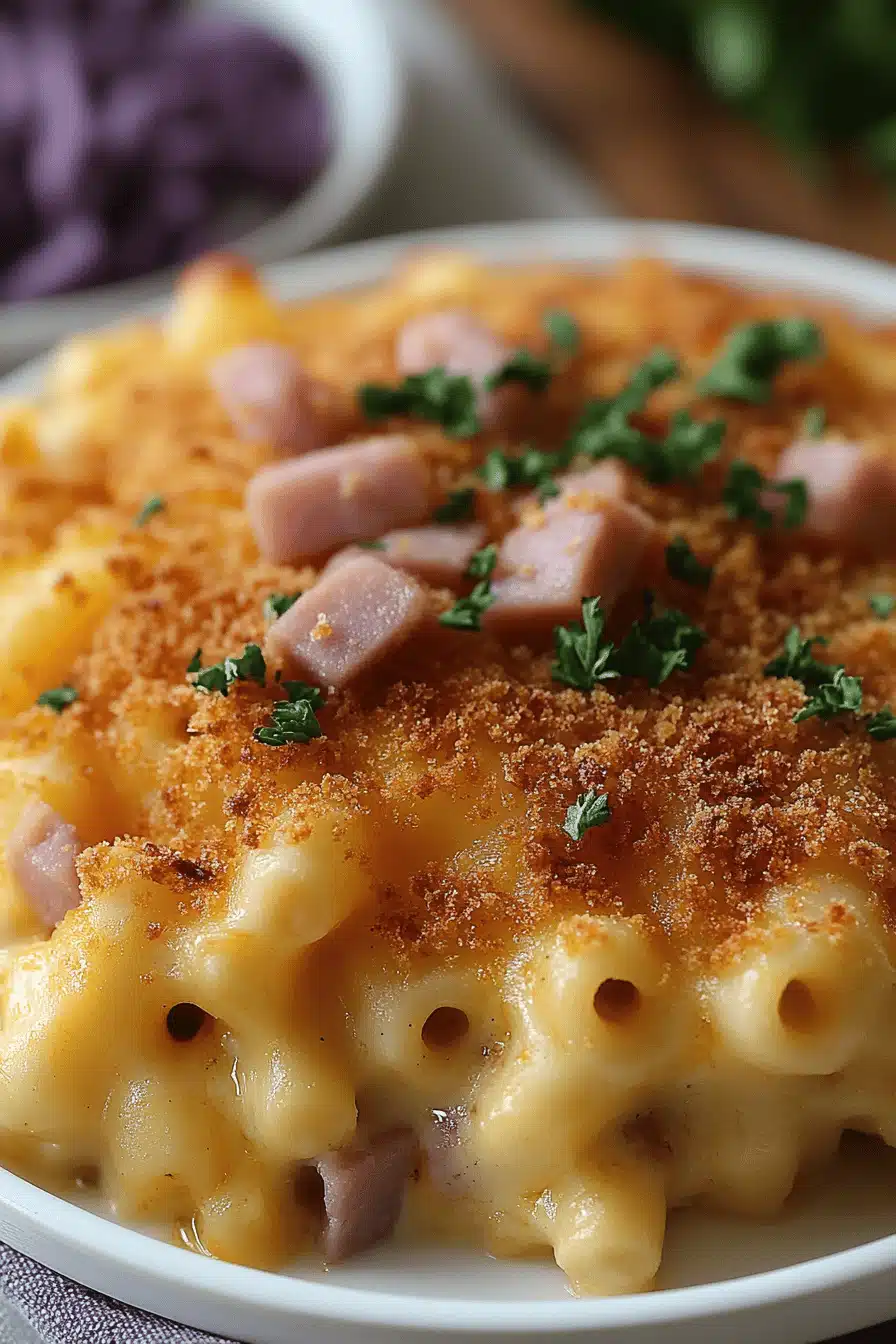 Ham and Cheese Casserole Recipe ingredients organized and measured on kitchen counter