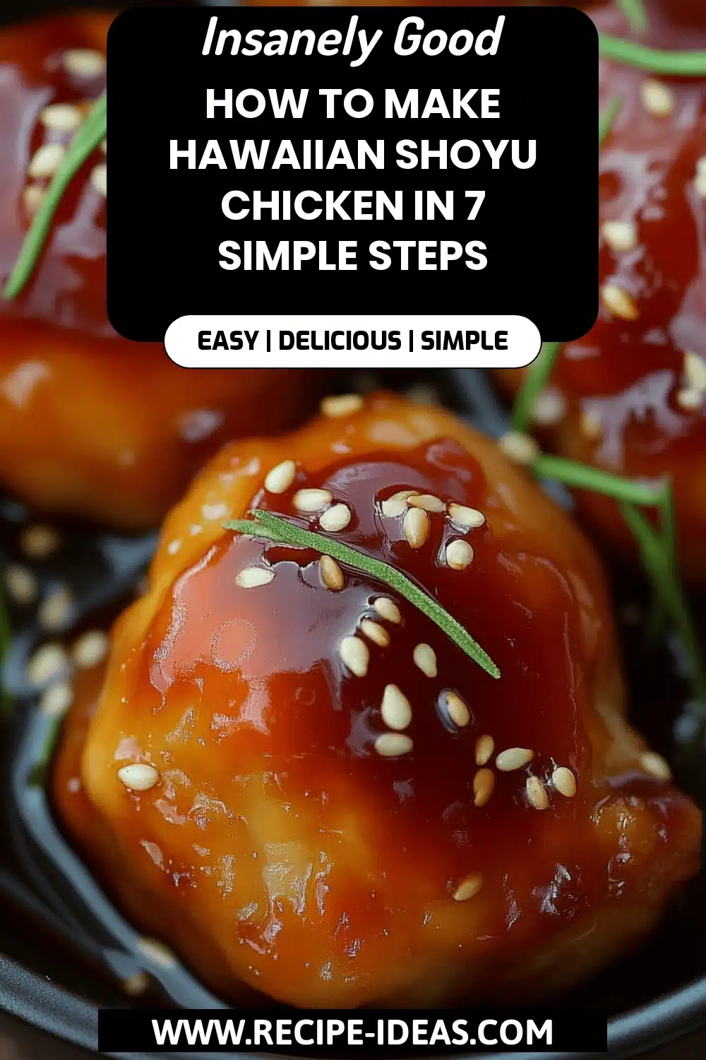 Hawaiian Shoyu Chicken final dish beautifully presented and ready to serve