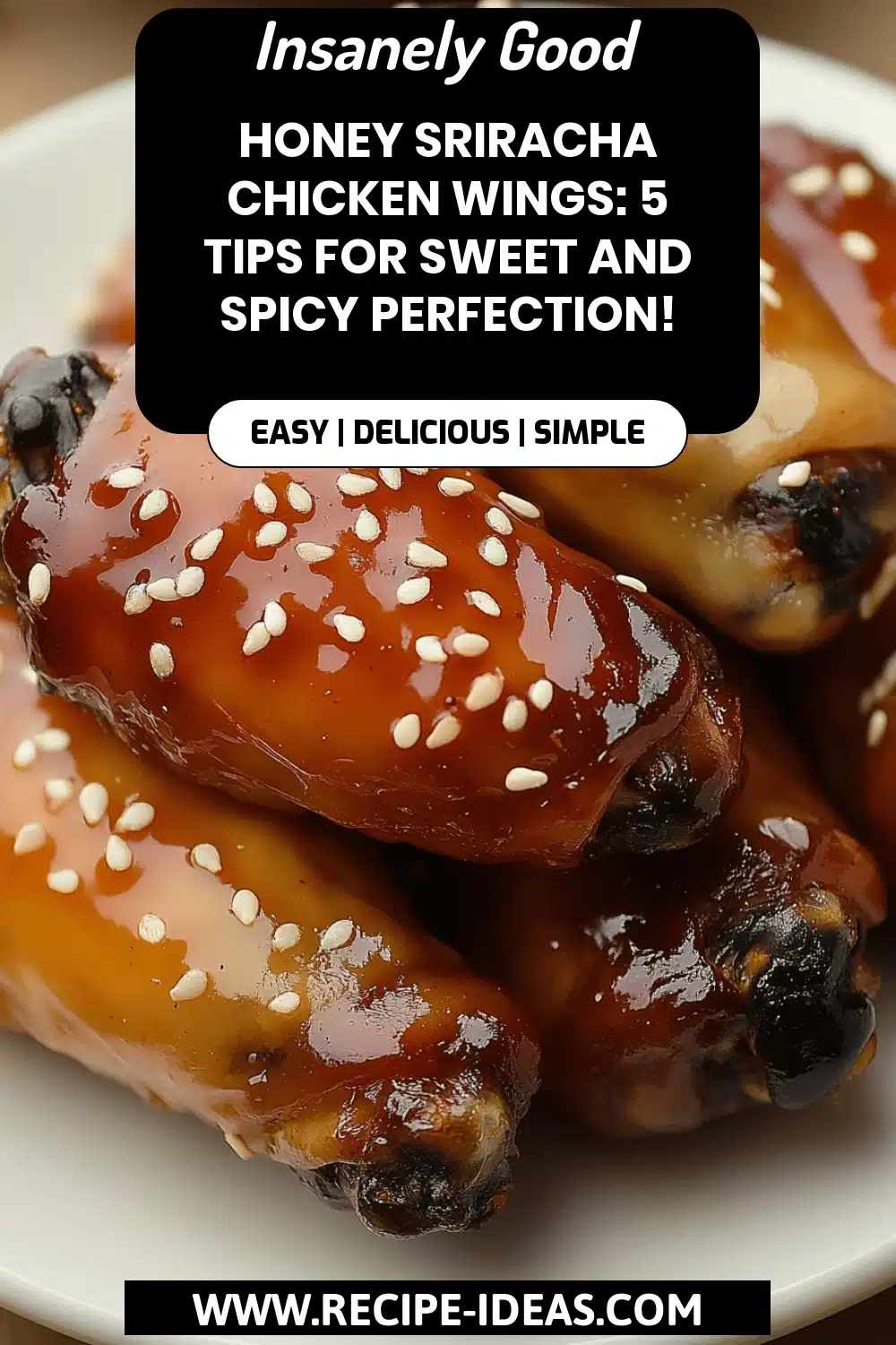 Honey Sriracha Chicken Wings final dish beautifully presented and ready to serve
