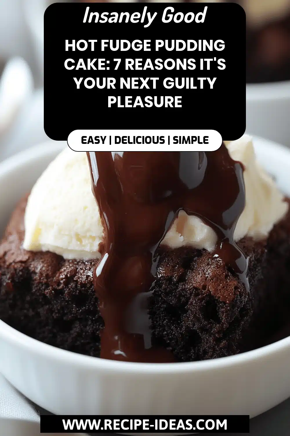 Hot Fudge Pudding Cake final dish beautifully presented and ready to serve