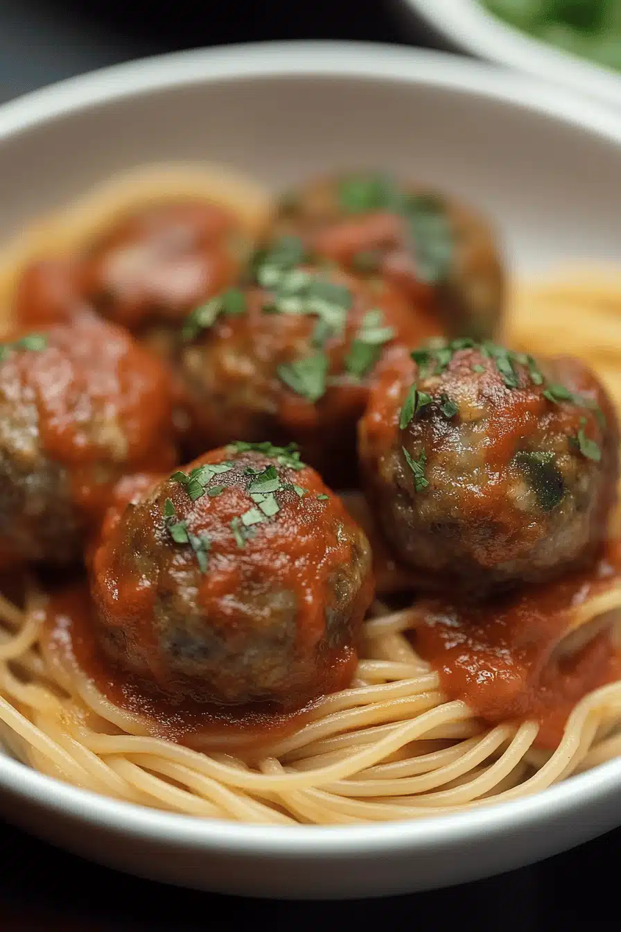 Italian meatball recipes ingredients organized and measured on kitchen counter