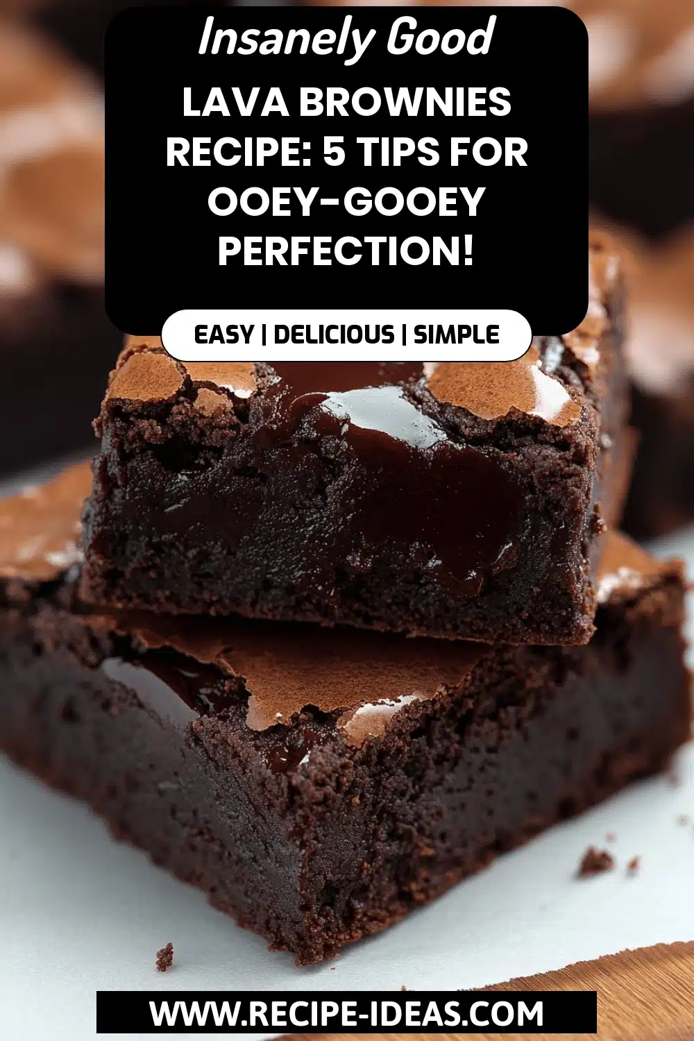 Lava Brownies Recipe final dish beautifully presented and ready to serve
