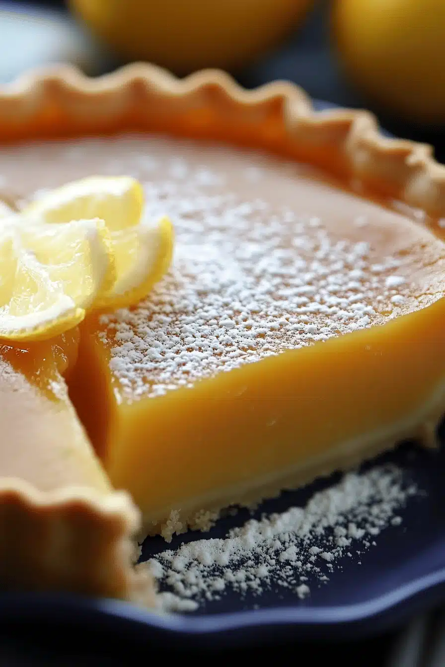 Lemon Chess Pie Recipe ingredients organized and measured on kitchen counter