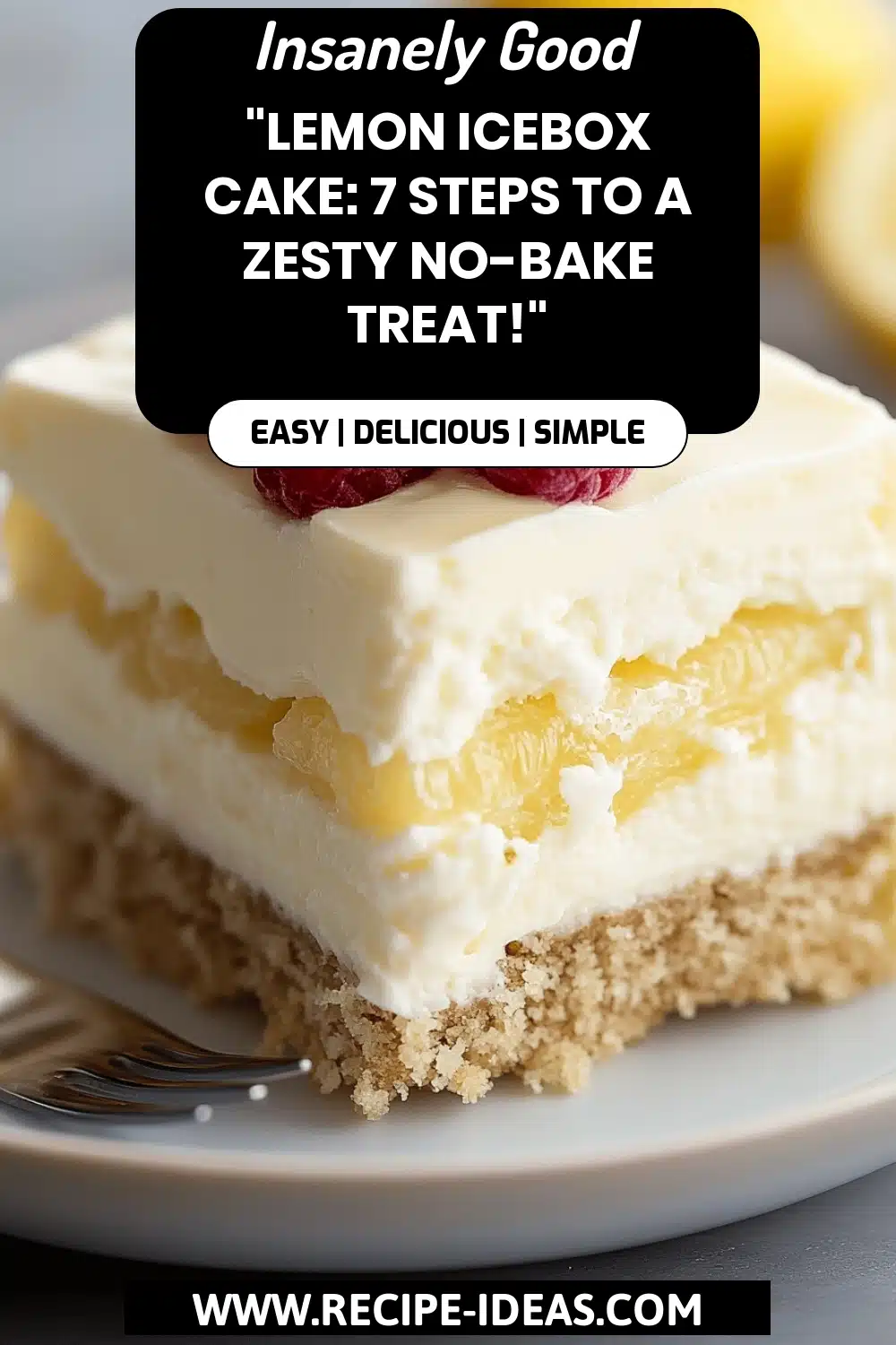 Lemon Icebox Cake final dish beautifully presented and ready to serve