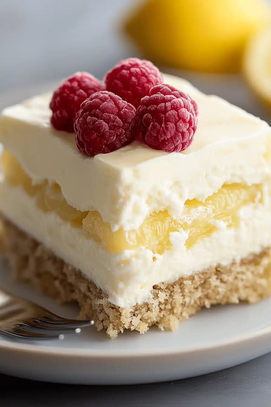 Lemon Icebox Cake slice on plate showing perfect texture and swirl pattern