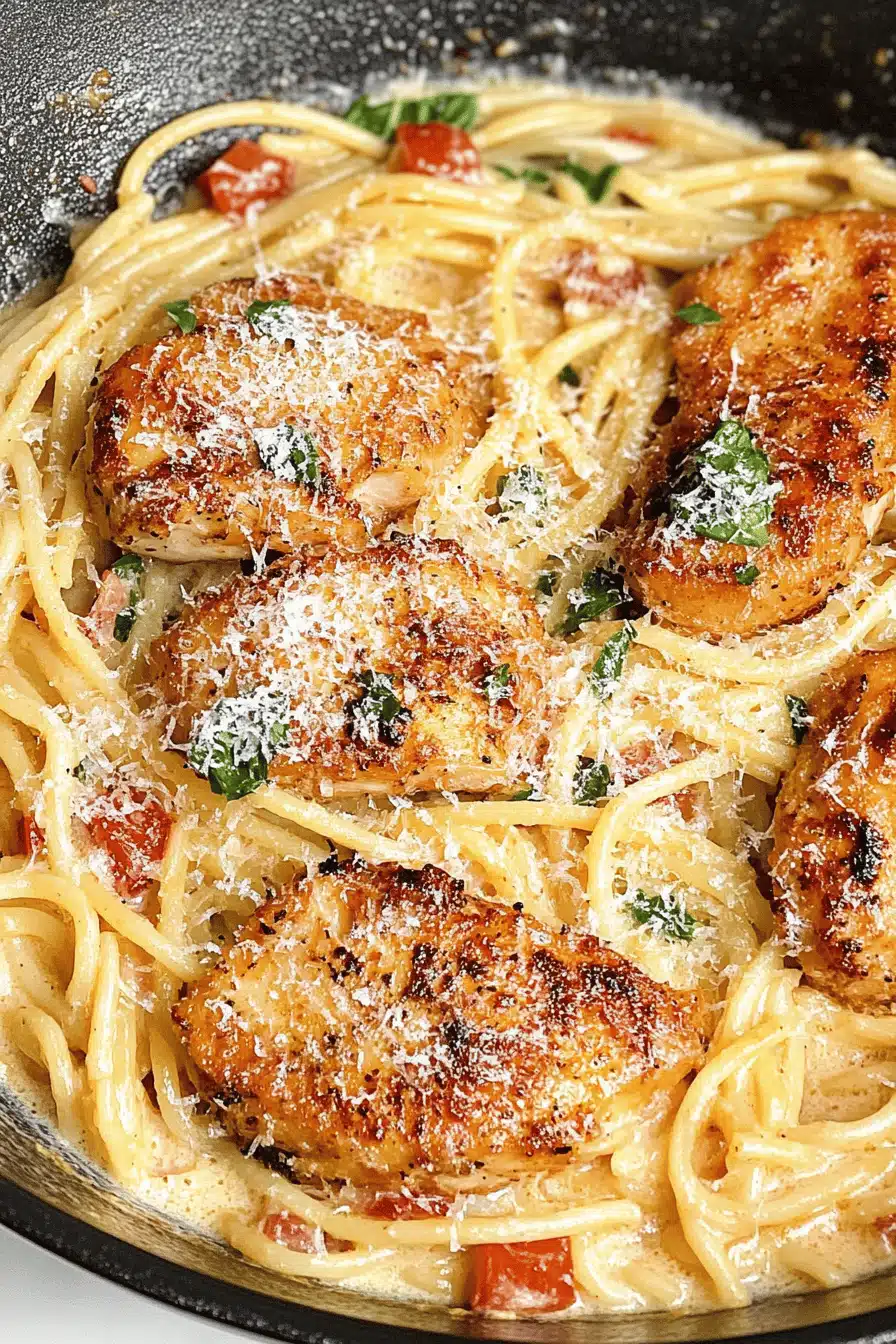 Marry Me Chicken Pasta Final Dish Presentation