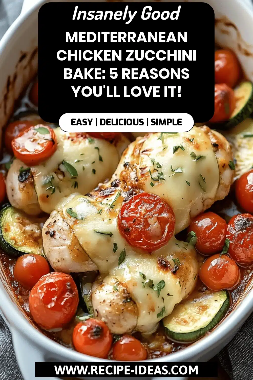 Mediterranean Chicken Zucchini Bake final dish beautifully presented and ready to serve