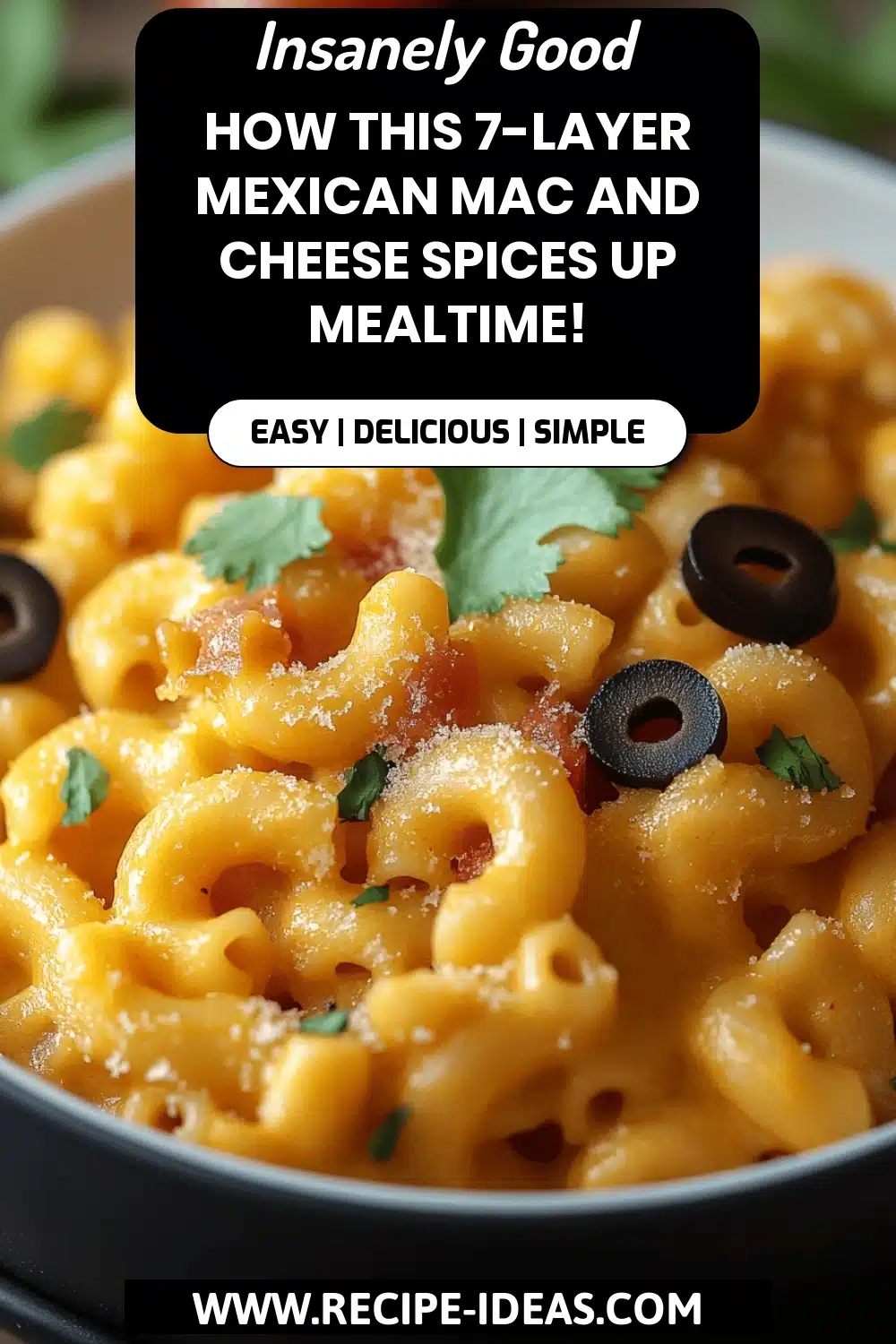 Mexican Mac and Cheese final dish beautifully presented and ready to serve
