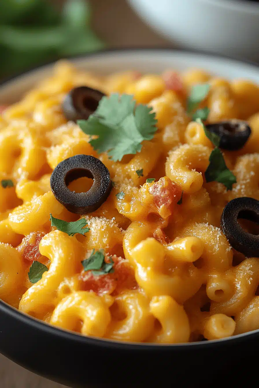 Mexican Mac and Cheese ingredients organized and measured on kitchen counter