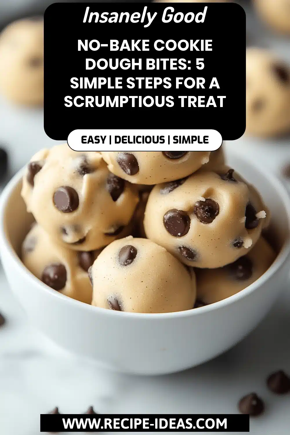 No-Bake Cookie Dough Bites final dish beautifully presented and ready to serve