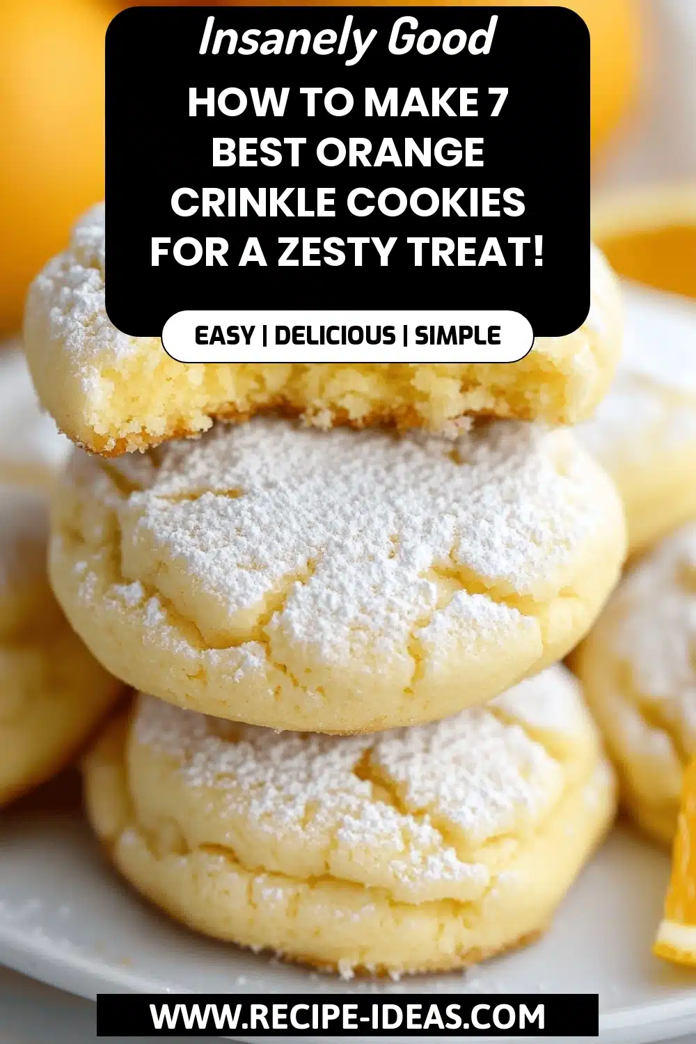 Orange Crinkle Cookies final dish beautifully presented and ready to serve
